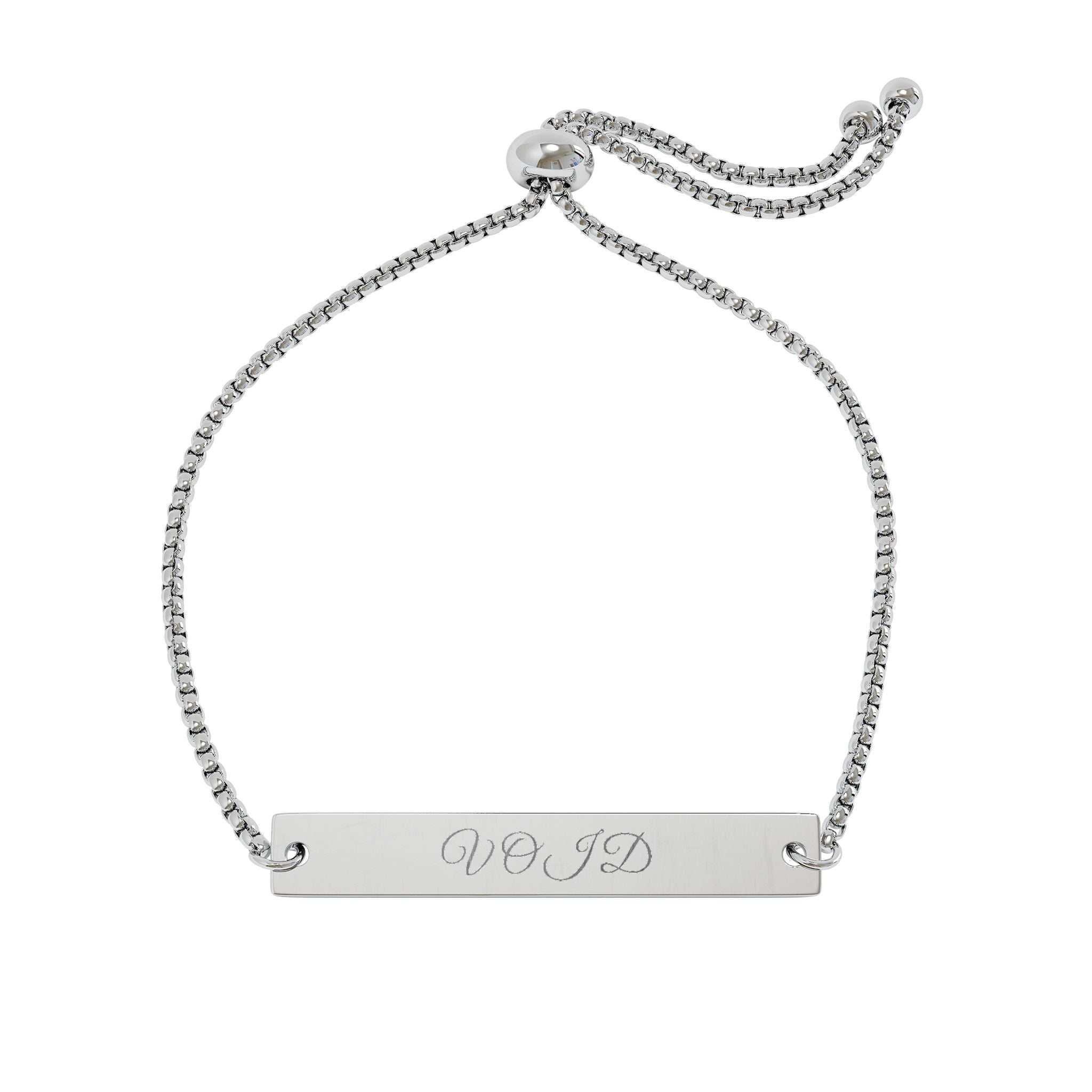 V O I D Engraved Flat Bar Bracelet