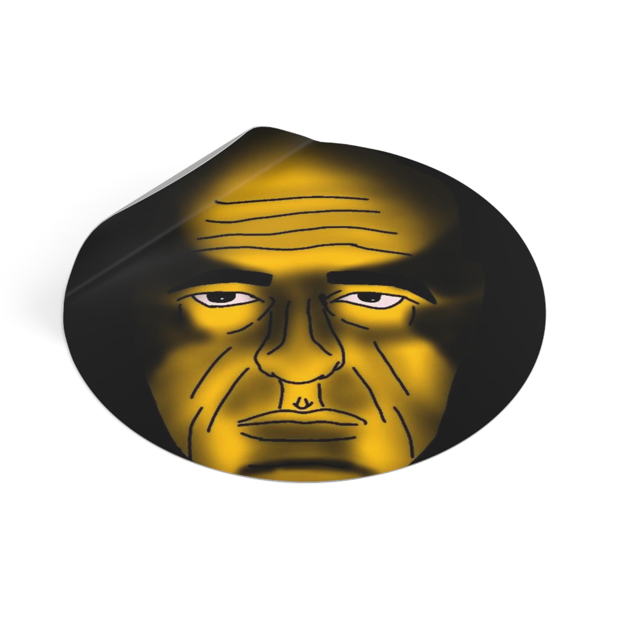 Angry Happy | Round Vinyl Sticker | Designed by Happy