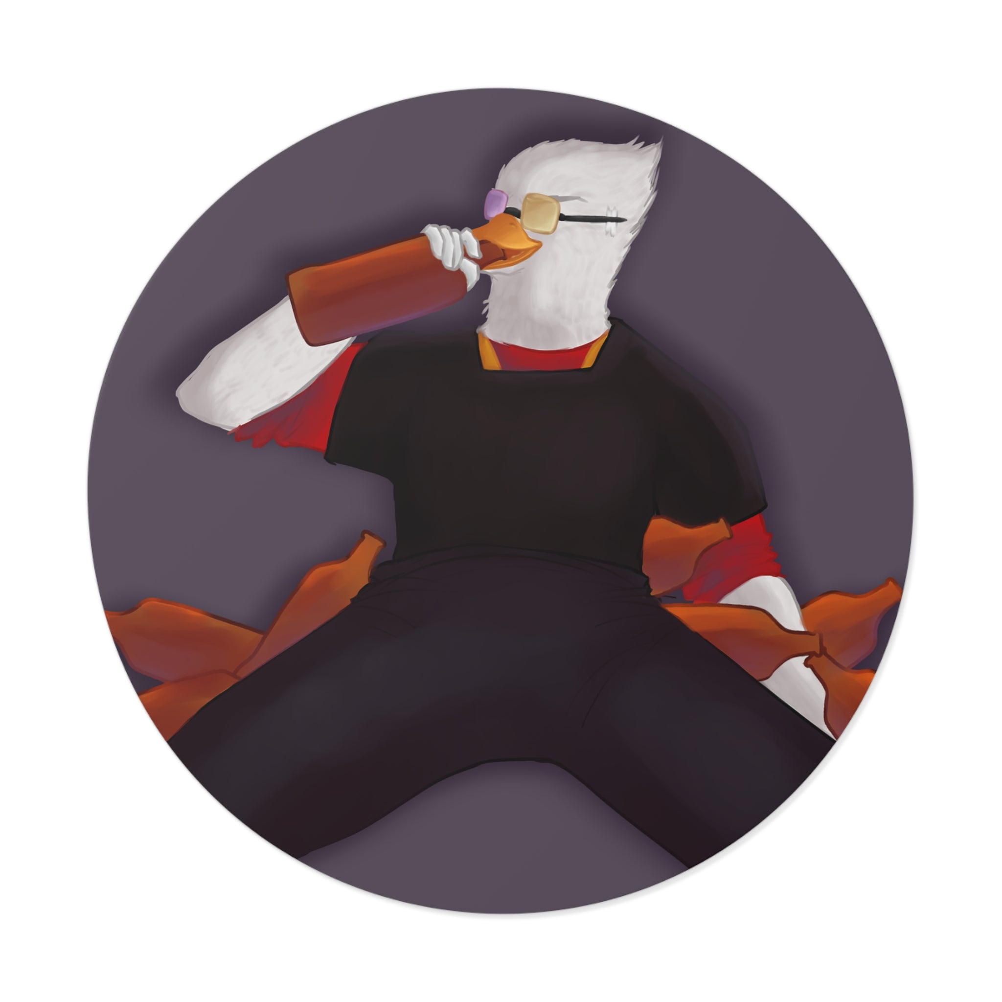 Drunken David | Round Vinyl Sticker | Designed by Alexdonthavealastname