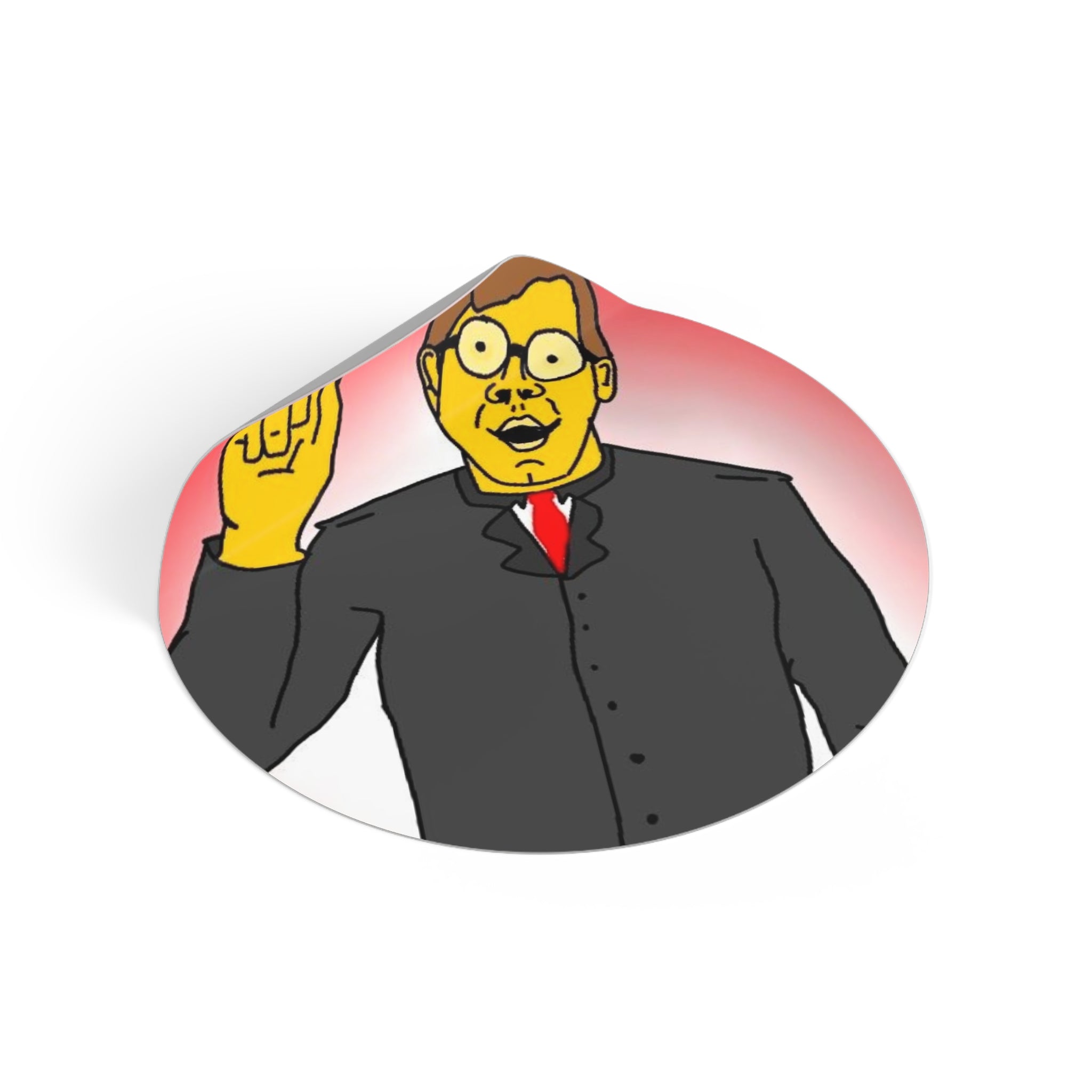 Nerd Happy | Round Vinyl Sticker | Designed by Happy