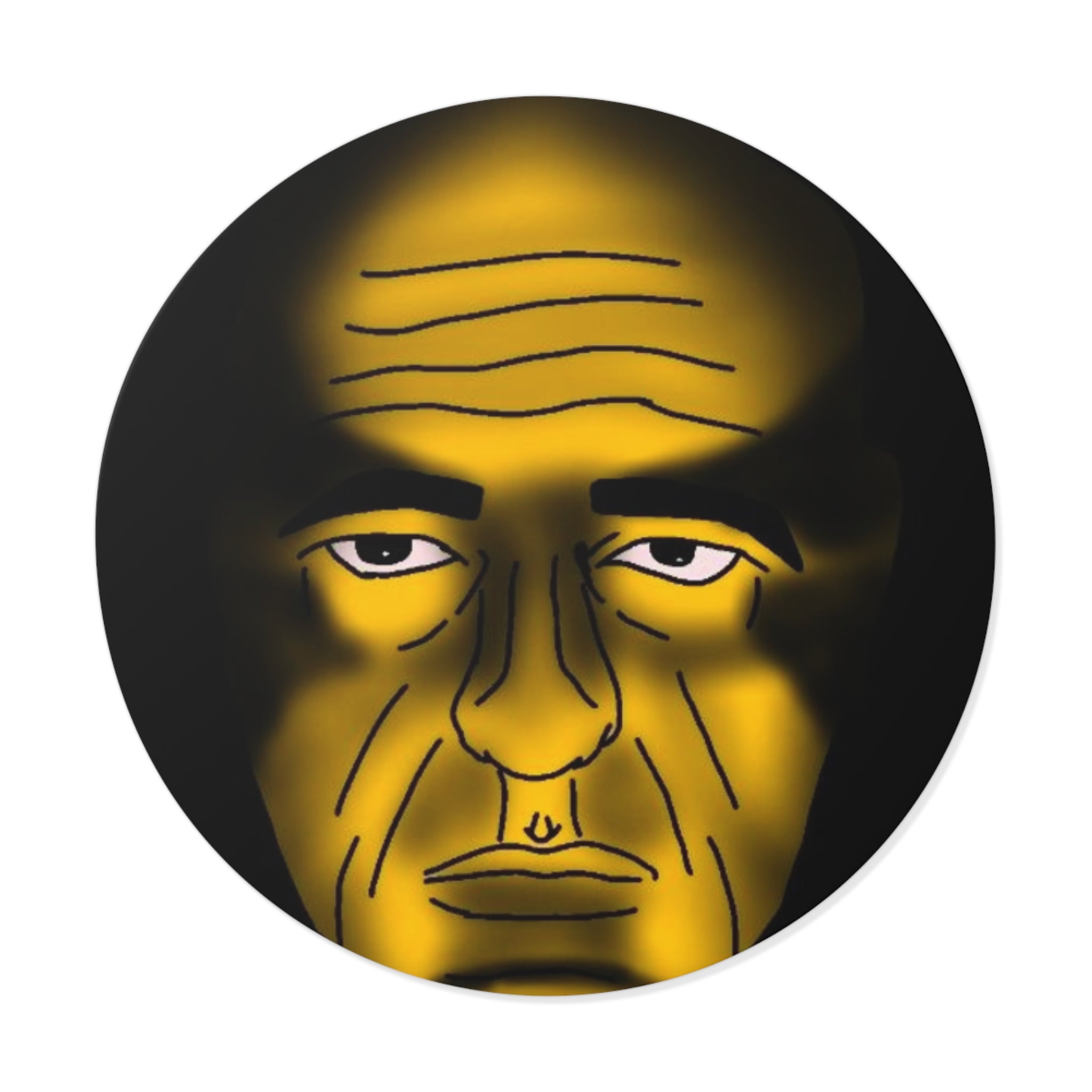 Angry Happy | Round Vinyl Sticker | Designed by Happy