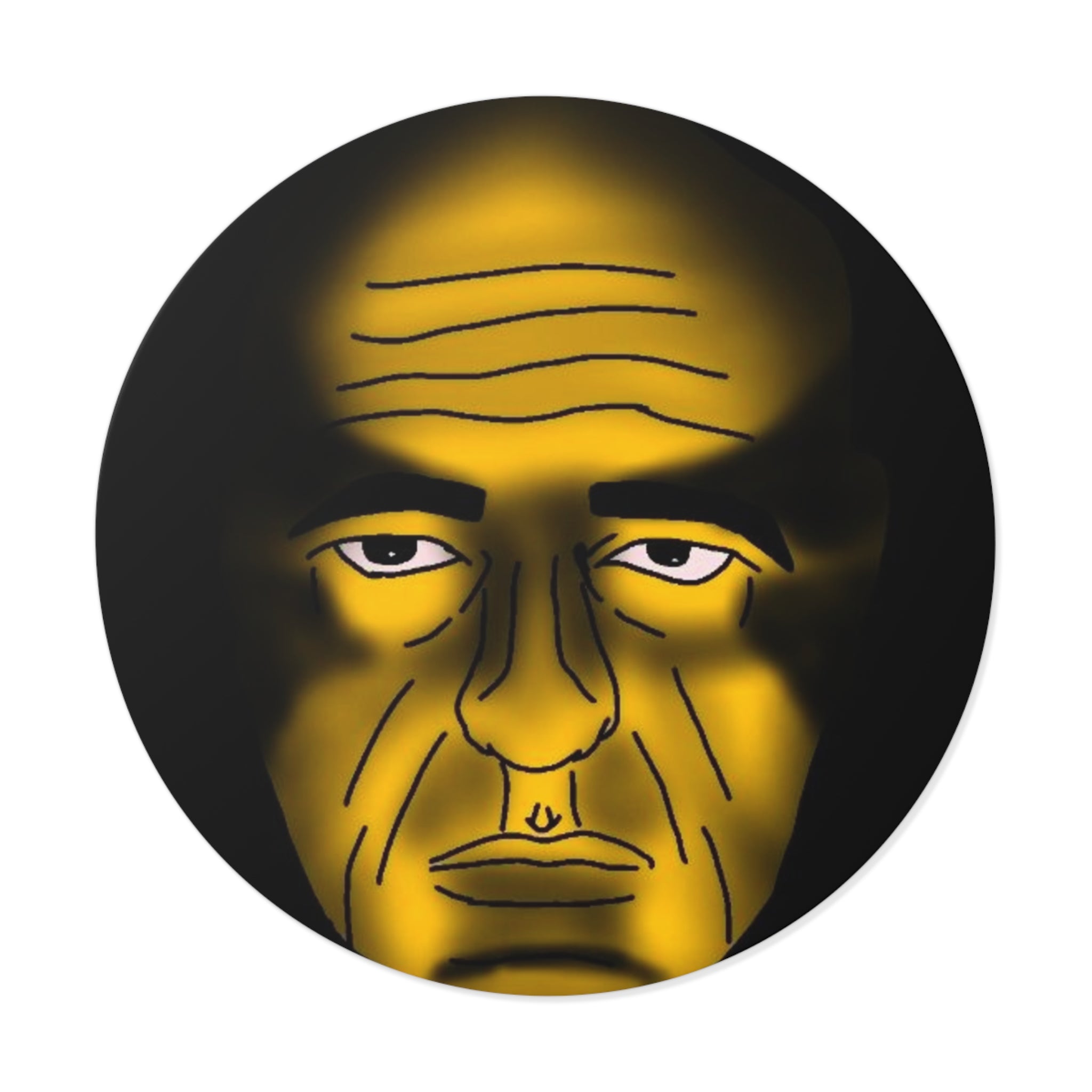 Angry Happy | Round Vinyl Sticker | Designed by Happy