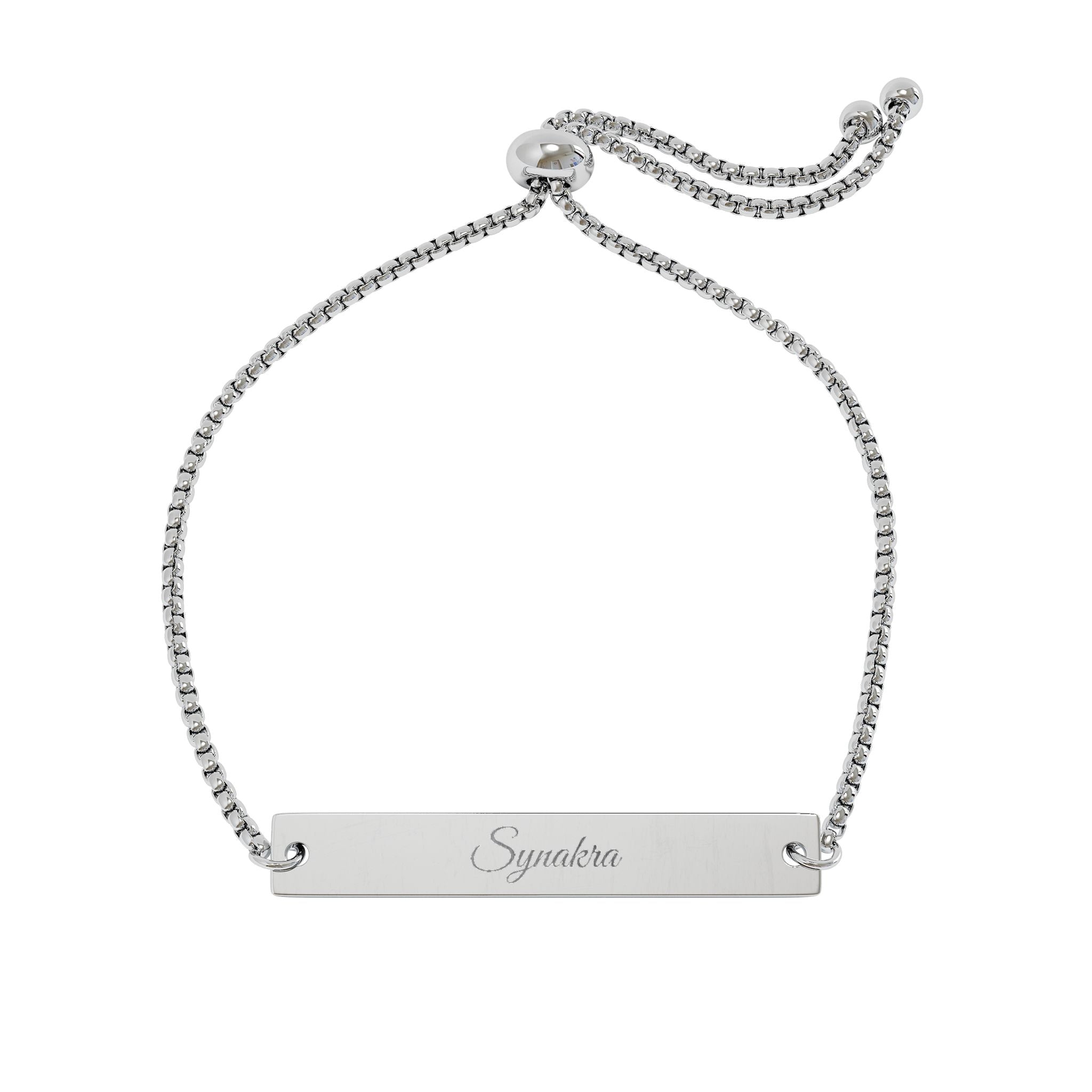 Synakra Engraved Flat Bar Bracelet