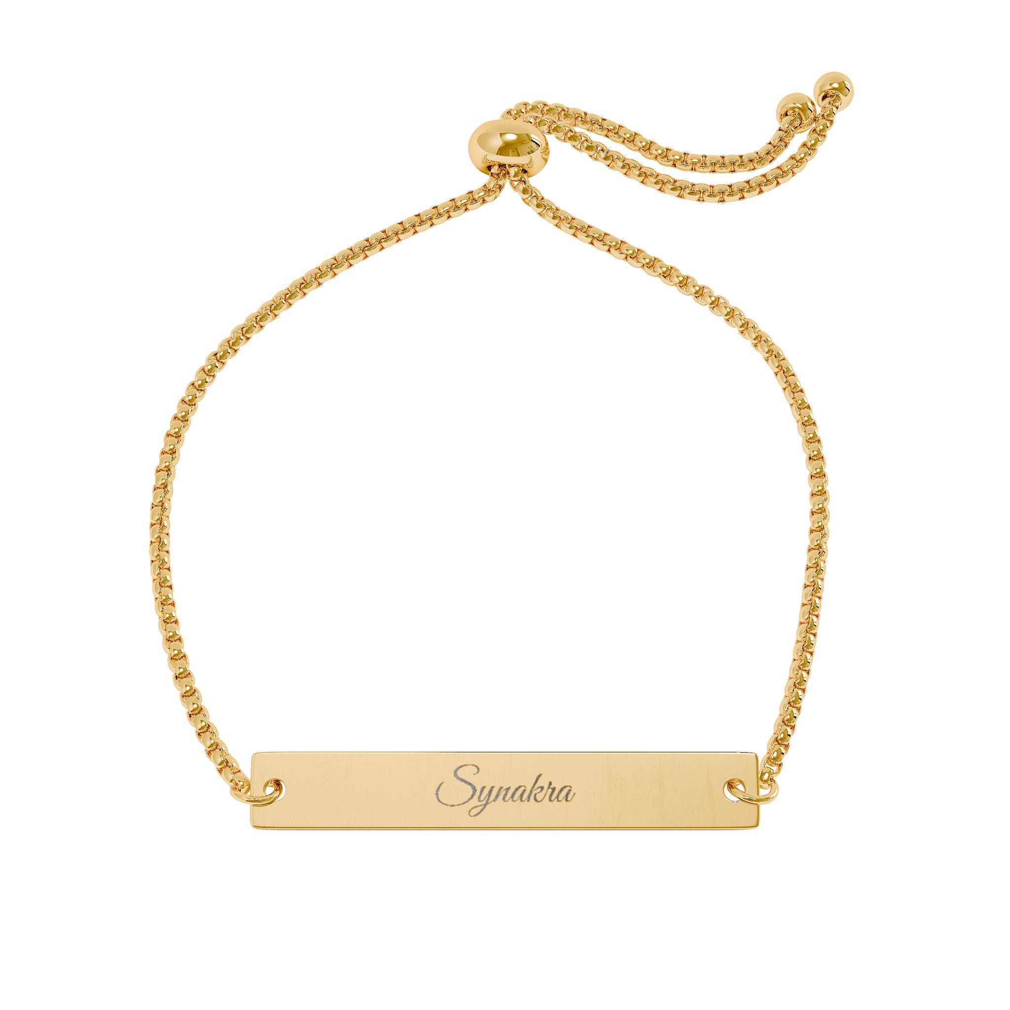 Synakra Engraved Flat Bar Bracelet
