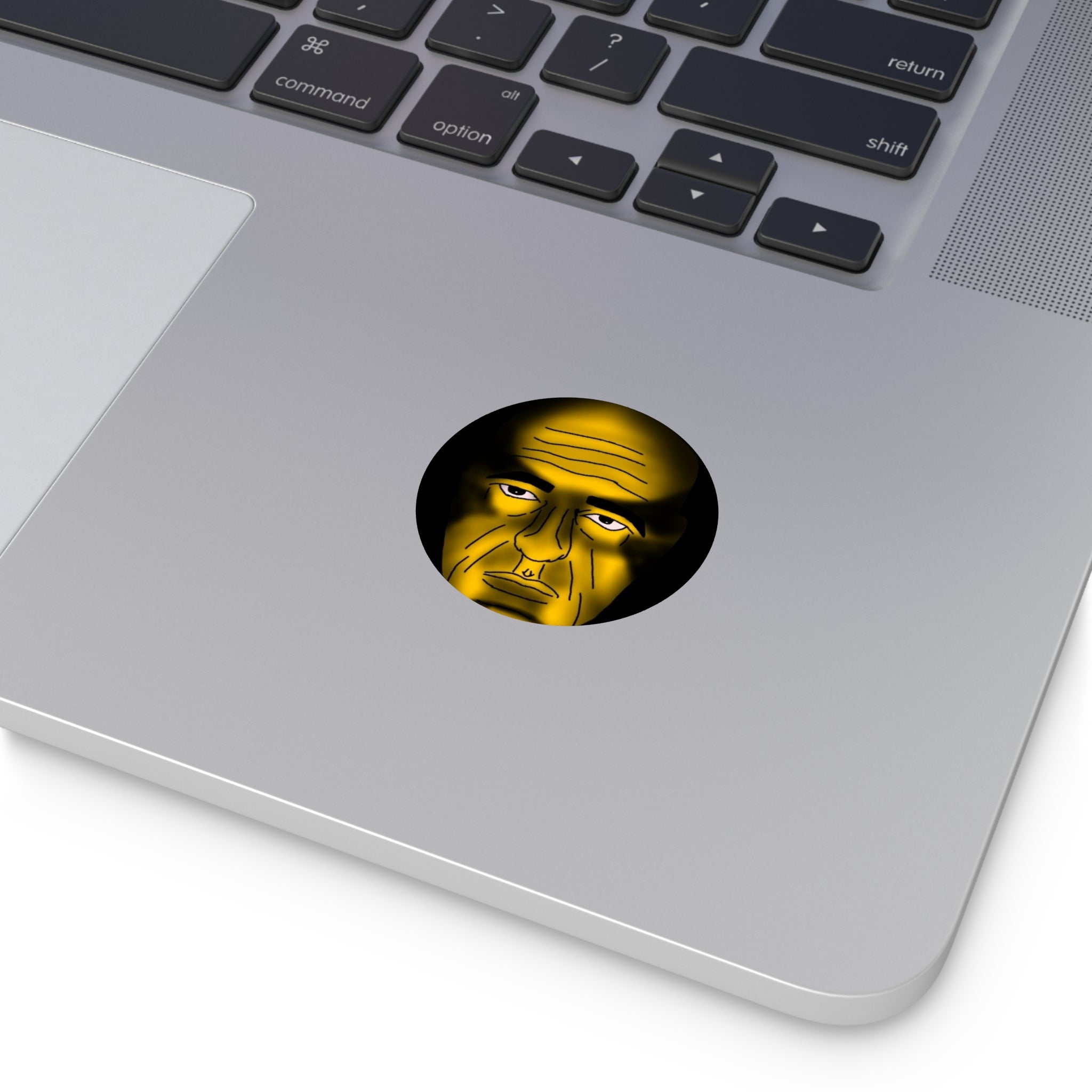 Angry Happy | Round Vinyl Sticker | Designed by Happy