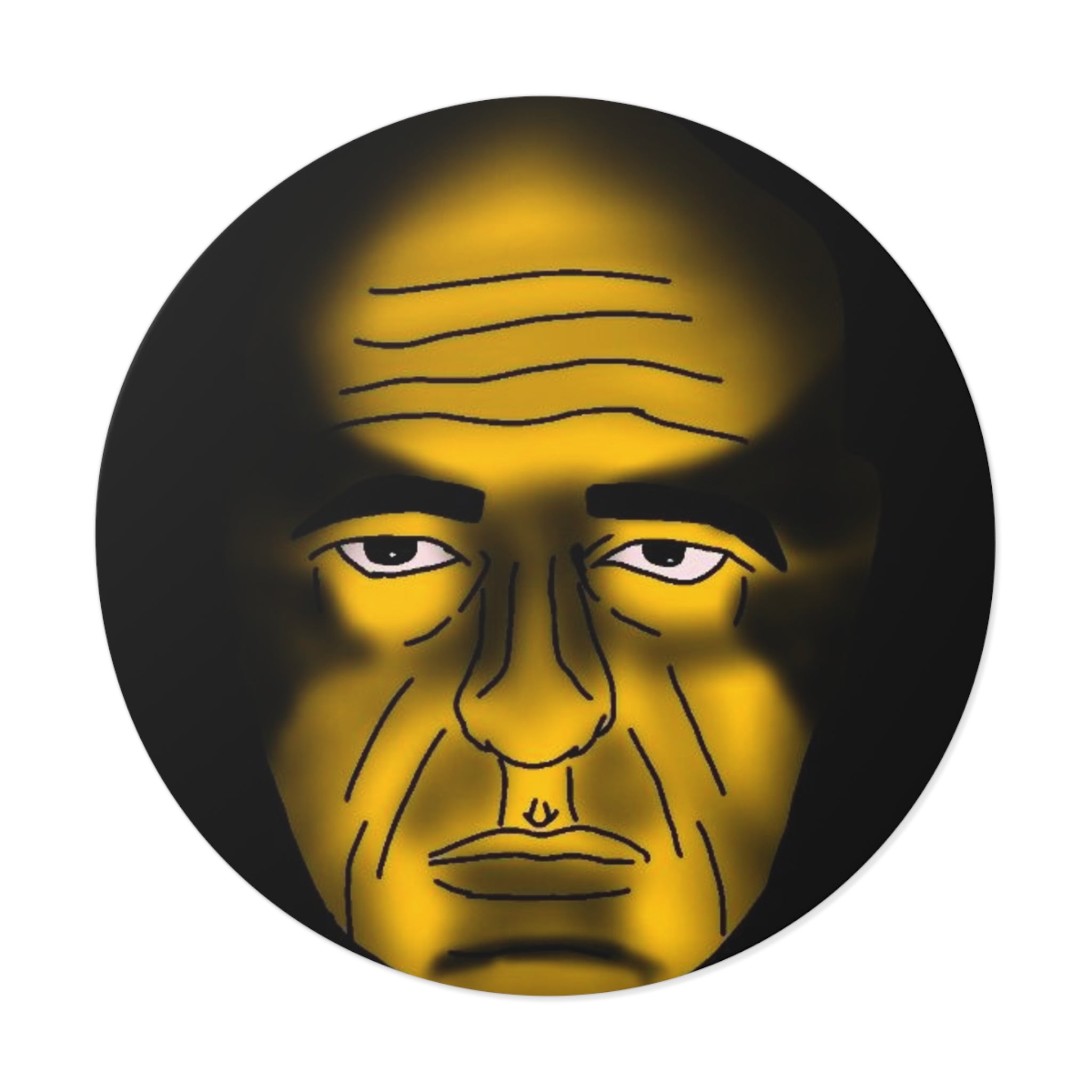 Angry Happy | Round Vinyl Sticker | Designed by Happy