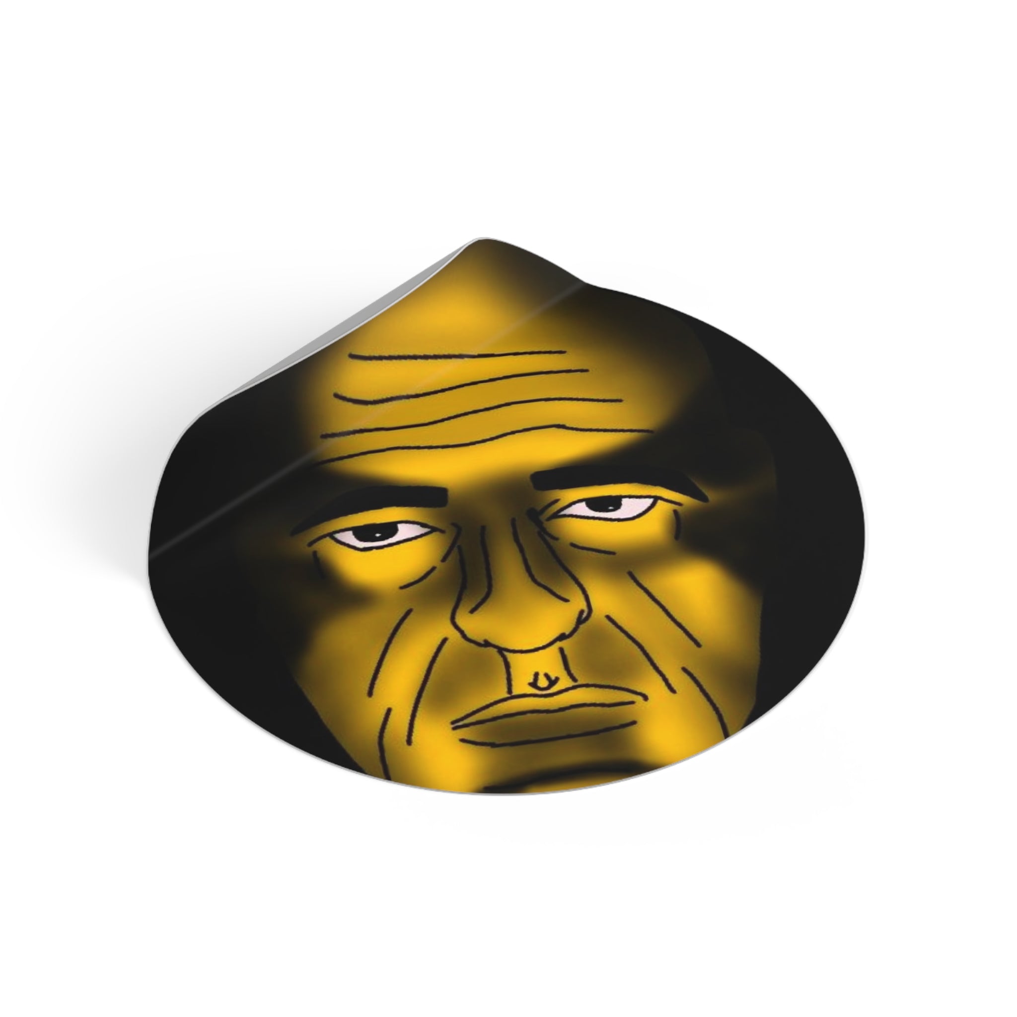 Angry Happy | Round Vinyl Sticker | Designed by Happy