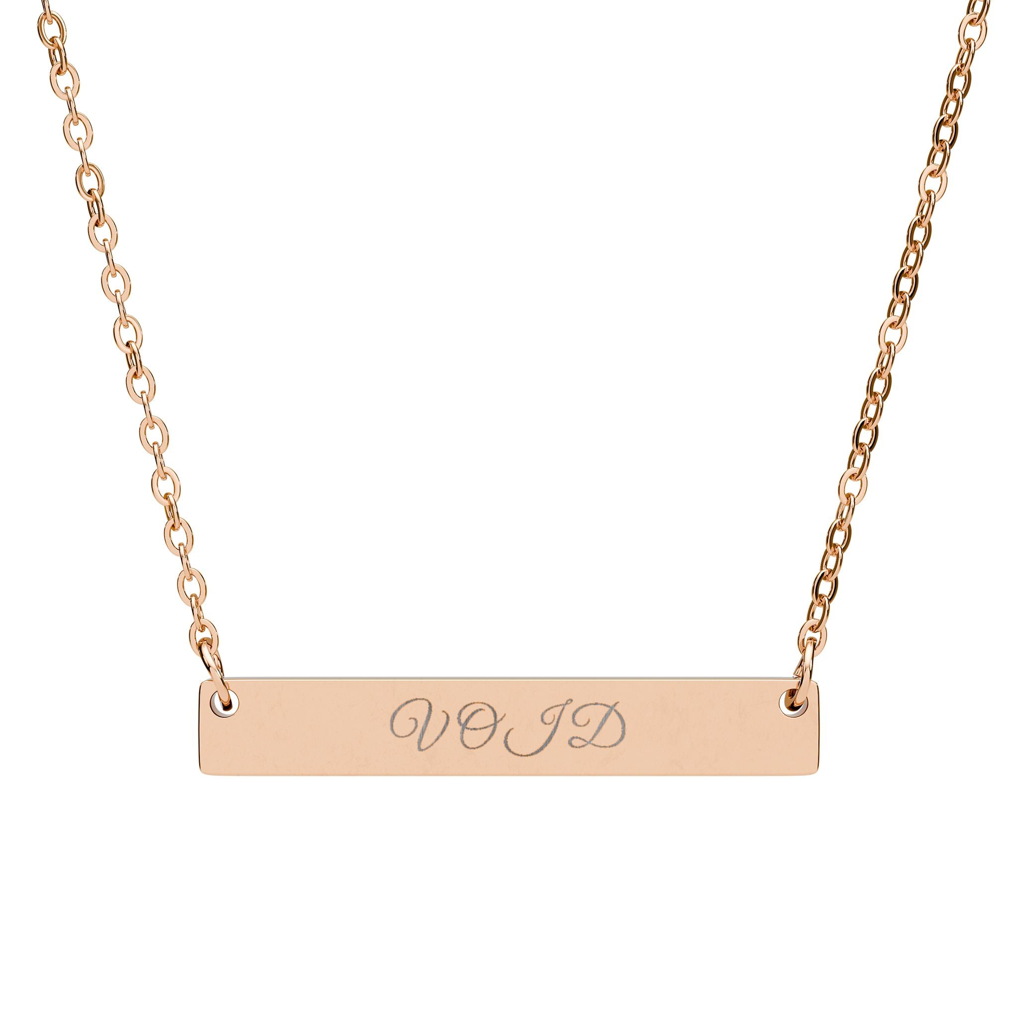 V O I D Engraved Horizontal Bar Necklace