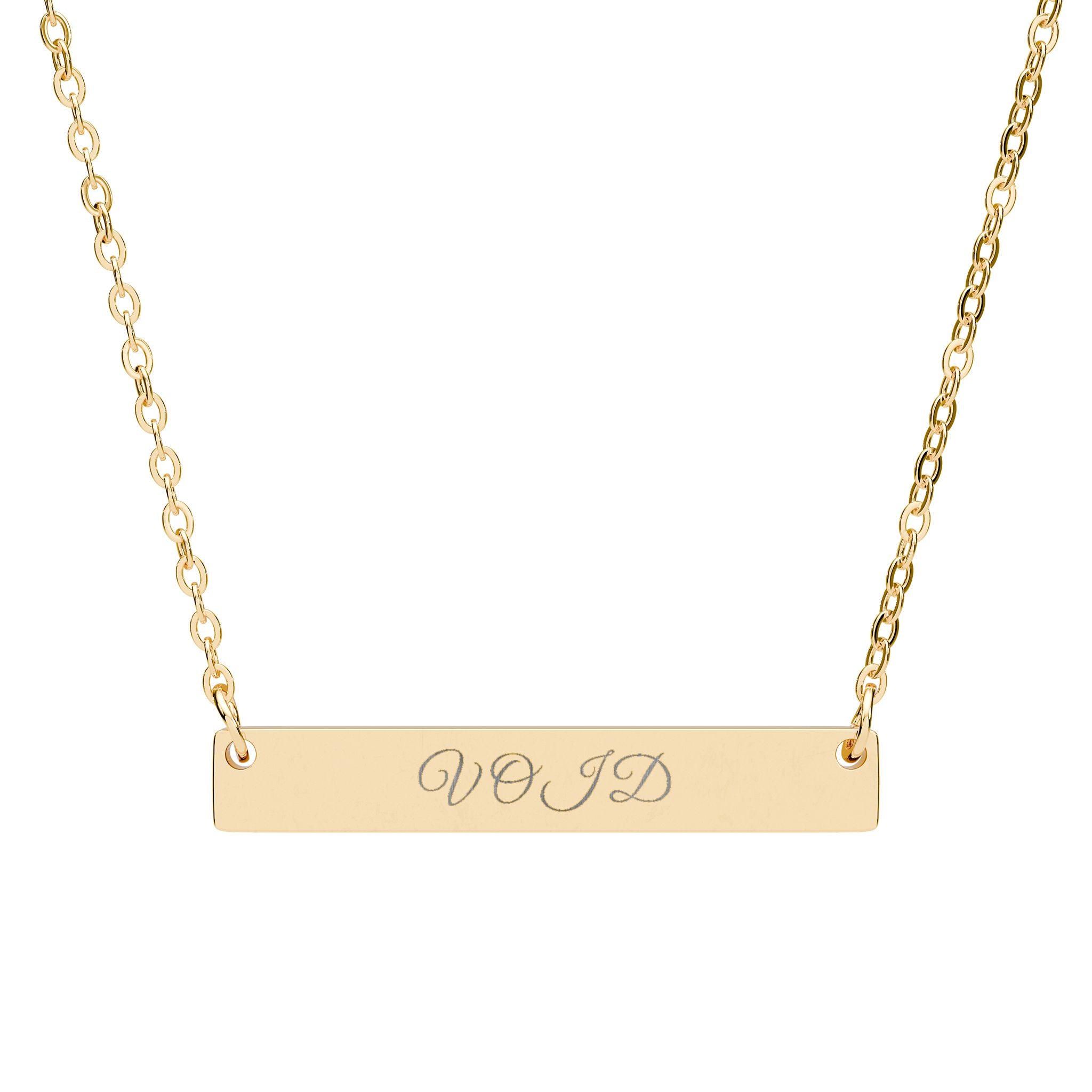 V O I D Engraved Horizontal Bar Necklace